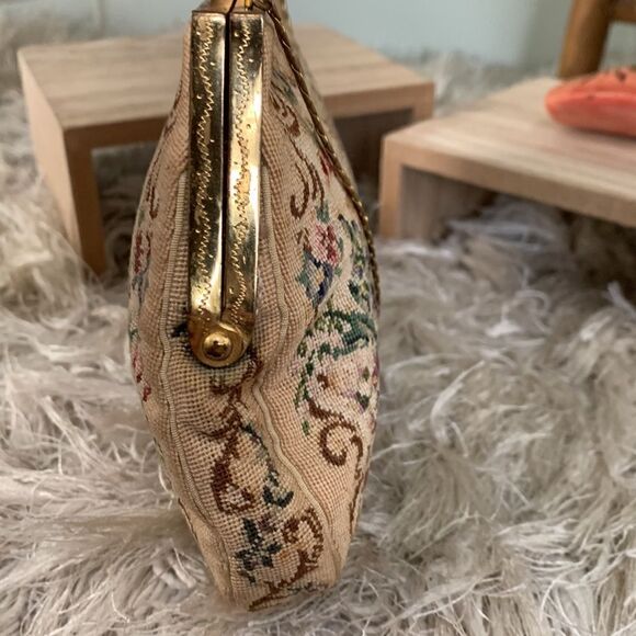 Vintage 1930's Jolles Made In Austria Floral Tapestry Evening Bag And Coin Purse - Picture 6 of 16